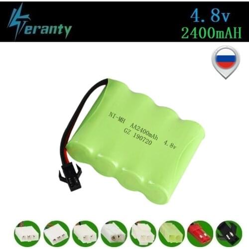 Upgrade 4.8v 2400mah NiMH Battery For Rc Toys Cars Tanks Robots Guns Boats AA Ni-MH 2400mah 4.8v Rechargeable Battery Pack 1PCS
