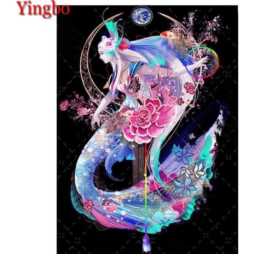 5d diy diamond painting Mermaid Anime girl full square round diamond embroidery cartoon lady for 2021 New arrivals gift