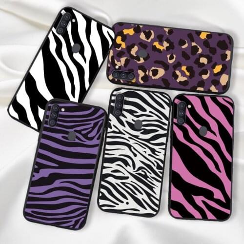 Zebra Pattern Case For Samsung Galaxy A11 A10 A21S A21 S A20E A20 E A10E A21S M11 Case Back Cover Silicone Matte Black Funda