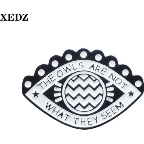 XEDZ body parts custom retro eyes enamel pins evil letters dark eyes not them see stars wave badge backpack lapel brooch gift