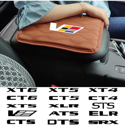 Leather Car Handrest Armrest Box Mats Cover Hand Pillow Pad For Cadillac STS XLR XT4 XT5 XT6 XTS ATS BLS CT4 CT5 CT6 CTS DTS ELR
