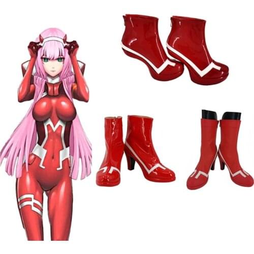 Darling In The Franxx Zero Two Code 002 Red High Heel Cosplay Shoes Boots Adult Halloween Party Cosplay Costume Accessories
