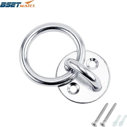 Stainless Steel 316 Round Pad Eye Plates Boat Marine Mooring Ceiling Wall Mount Base Hook Strap Tie Down Hook Yoga Accessories