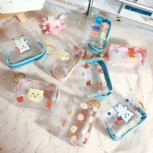 Fashion 1PCS Mini Transparent Small Wallet Coin Purses Bag Clutch Handbag Female Key Purse Cosmetics Storage Pouch