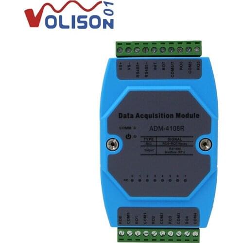 8DO switch output acquisition module 8-way relay (normally open) output module RS485 MODBUS