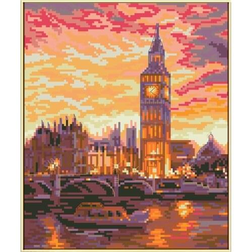 Big Ben Counted Cross Stitch Pattern Kits Printed Canvas Embroidery Needlework Sets 11CT 14CT DIY Handmade Craft Home Decoration