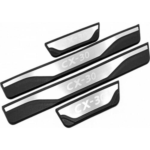 Stainless Steel Door Sill Scuff Plate Guard Sills Protector Trim For Mazda CX-30 CX30 2020