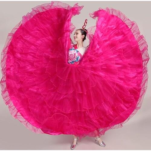 New Flamenco Dance Performance Stage Dress Modern National Ballroom Dance Elegant Big Swing Costumes For Women VO1057