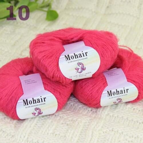 Sale New 3BallsX25g Luxury Soft Mohair Warm Wrap Shawl Hand Knit Crochet Yarn 291-10 Pomegranate