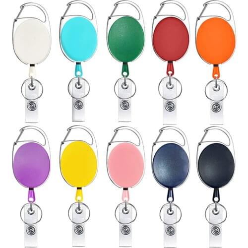 Belt Rope Office Lanyard Clip Keychain Name Tag Holder Keyring Id Card Key Ring Cord Reel Retract Pull Key Chain Recoil Badge