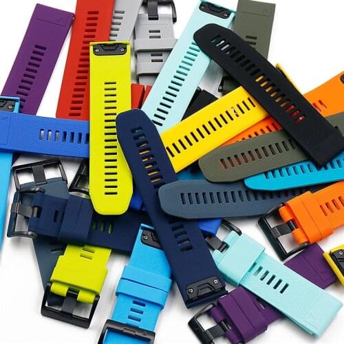 Mens silicone strap watch accessories pin buckle 26mm outdoor sports waterproof for Garmin Fenix 5X strap women watch band