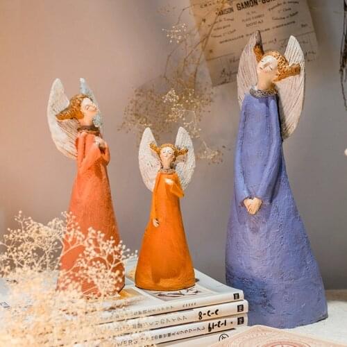 Nordic Venus Wings Character Art Sculpture Fairy Garden Abstract Angel Miniature Figurines Resin Crafts Home Decoration