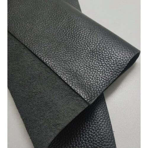 Black Leather Cowhide Top Layer Leather Sofa Fabric Whole Large Soft Seat Leather