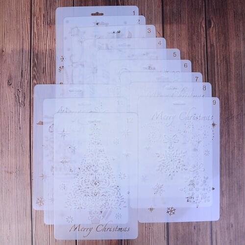 1Pcs Layering Stencils Template For Wall Painting Scrapbooking Stamping Craft Xmas Gift 12 Styles