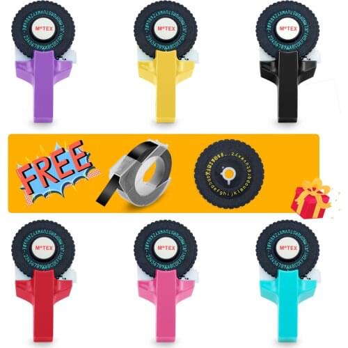 UniPlus Motex E101 Label Maker for Dymo 3D Embossing Labeling Tapes Manual Label Printer Ribbon 9mm Typewriter Lettering Machine