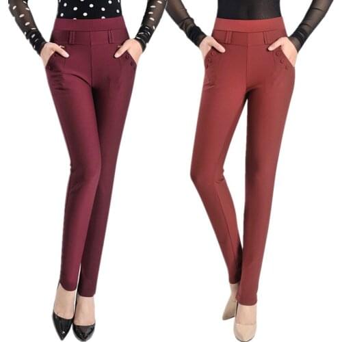 High waist elasticity in 2017 autumn winter pants women Top quality women pants Casual pants women plus size mothers trousers