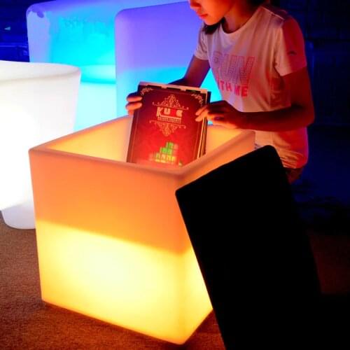 High quality waterproof Ice bucket combo night light Led 40x46cm wine cabinet cube with cushion KTV bar fixtures lamps chairs