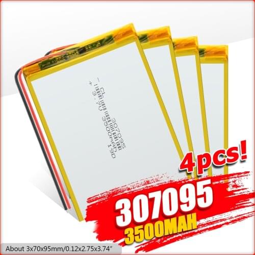 YCDC 2 wire 307095 Li-polymer battery.3.7V 3500mah polymer lithium ion battery Li-ion battery for tablet pc 7 inch MP3 MP4 GPS
