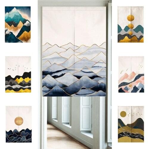 Printed Door Curtains Entrance Drapes Landscape Japanese Screen Curtains for Restaurant Bedroom Kitchen Living Room Decor