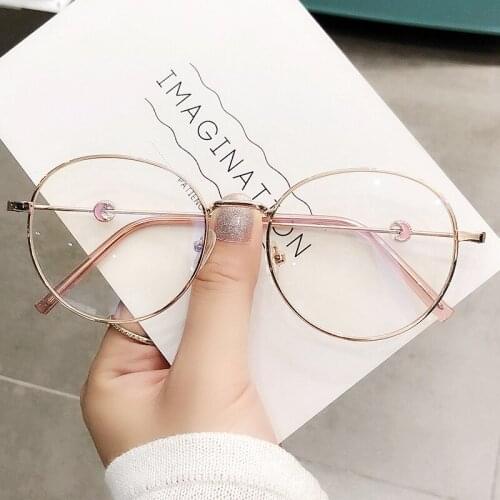 Womens Myopia Glasses New Online Red Moon Anti-Blue Light Glasses Eye Protection Fashionable Optional Degrees Finished Glasses