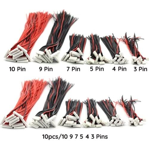 10pcs/lot 2S 3S 4S 6S 8S 9S Lipo Battery Balance Charger Cable IMAX B6 Connector Plug Wire Wholesale