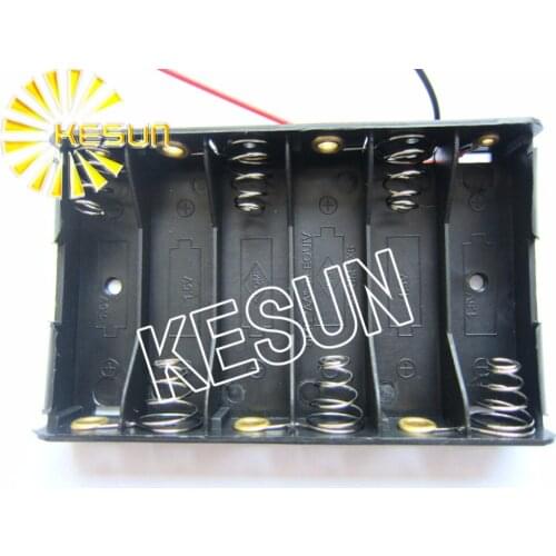 20PCS x 6 x AA Plastic Black Battery Storage Case Box Holder Socket With150mm Wire Leads