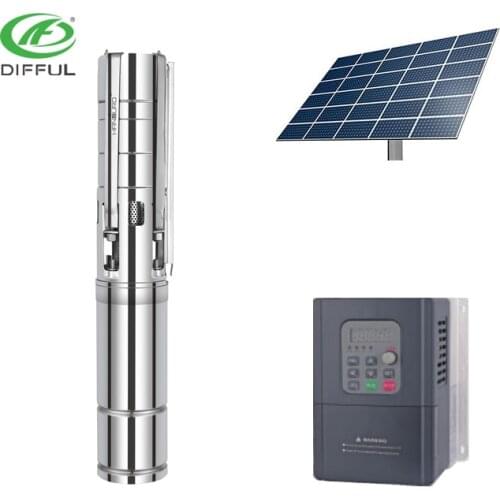 4hp AC/DC solar submersible water pump for agriculture