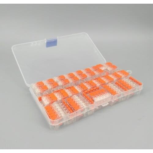 75pcs Cable Connector Wire Universal Junction Compact Box Connectors Quick Terminals with 2/3/5 Way Transparent Visible