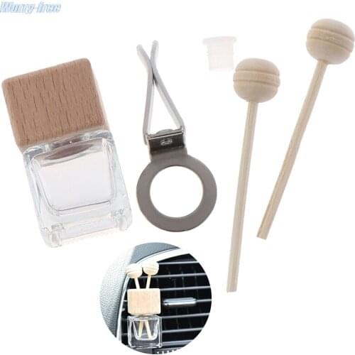 8ML Air Freshener Car Perfume Clip Fragrance Empty Glass Bottle For Essential Oils Diffuser Vent Outlet Ornament