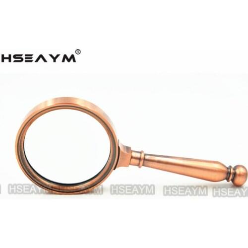 8X Metal High-end Gifts Bronze Hand Jewelry Magnifiers Hand Loupe Magnifying Glass For Reading Jewelry Identifying Office Tools