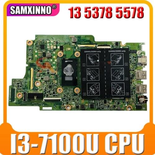 Akemy For Dell Inspiron 13 5378 5578 Laptop Motherboard DDR4 CN-0W25G6 0W25G6 W25G6 With SR2ZW I3-7100U