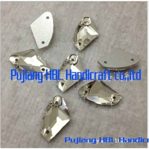 DIY Handcraft Accessaries Crystal Clear All Size 2 holes Glass Sewing Crystal beads Loose Strass