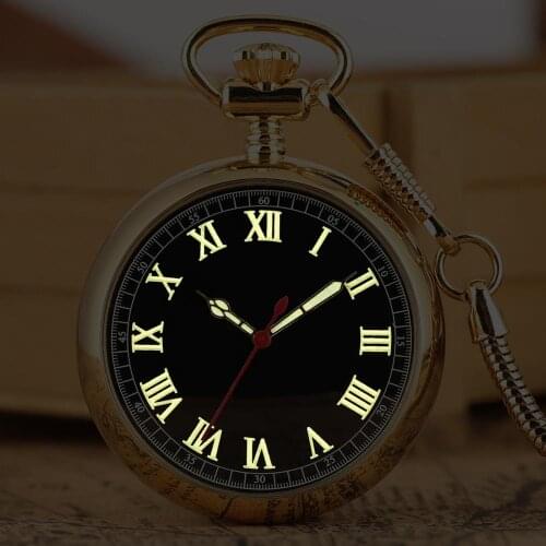 Automatic Mechanical Luxury Luminous Numerals Pocket Watch Self Winding Pocket Snake Fashion Chain Noctilucent Fluorescent Wat