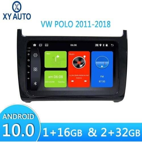 9 Inch Android 10.0 HD Full Touch Screen Car Multimedia System For VW POLO 2011-2018 GPS Radio Navigation With Bluetooth WiFi