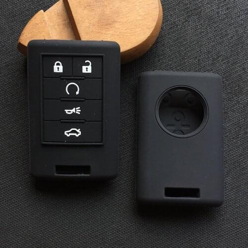 5button Soft silicone Car Remote Key Case Cover Holder Shell for Cadillac SLS XTS SRX CTS key