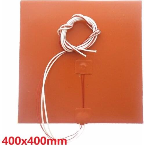 3D Printer Parts 40x40CM Heatbed 110/120/220/240V 500/600/700/1000W ThermIstor Silicone Heater Pad 400*400mm Heat Bed