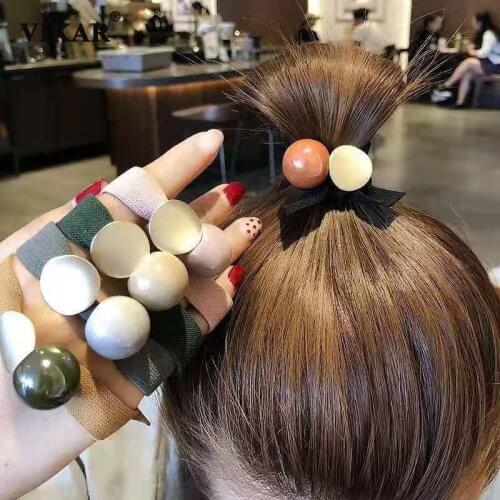 New Women Color Bow Hair Bands Girl Sweet Headband elastic Rubber Hair Ring Children Hair Tie Hair Ponytail Hair Accessories