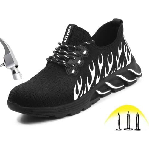 Breathable Safety Shoes for Men Women Steel toe Protective Shoes Lightweight Industrial Constructions Lace-Up Work Shoes