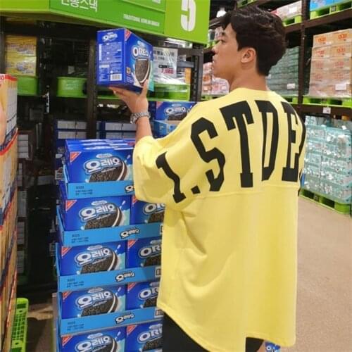 New Mens Oversized Letter Print Gym Clothing Bodybuilding Fitness Loose Sportswear T-shirt Streetwear Hip-hop Streetwear Casual