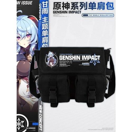 Genshin Impact KEQING ZHONGLI PAIMON GANYU KLEE DILUC School Bag Student Messenger Shoulder Bag Sports casual Bag Birthday Gifts