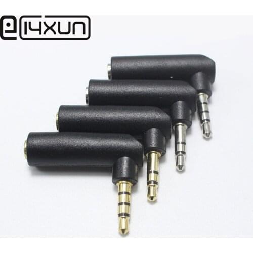 10Pcs/lot Nickel/Gold 3.5mm 3/4 Pole 90Degree Right Angle Female to 3.5mm 3/4 Pole Male Audio Stereo Plug L Shape Jack Connector