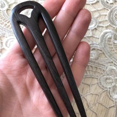 2020 New Hair Jewelry Hand-Carved Wood Sticks Hairpins U Shape Ebony Bridal Headwear hair comb hair accessories hair ornaments