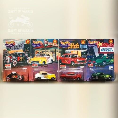 Hotwheels 1:64 RLC Hot Rod Camaro Chevy Ford Atkins 4-car Suit Collection Edition Metal Diecast Model Race Car Kids Toys Gift