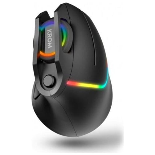 Krom Kaox Raton Gaming USB 6400dpi Vertical - 7 buttons-RGB lighting with effects-right-handed use-black Color P/N: NXKROMKAO