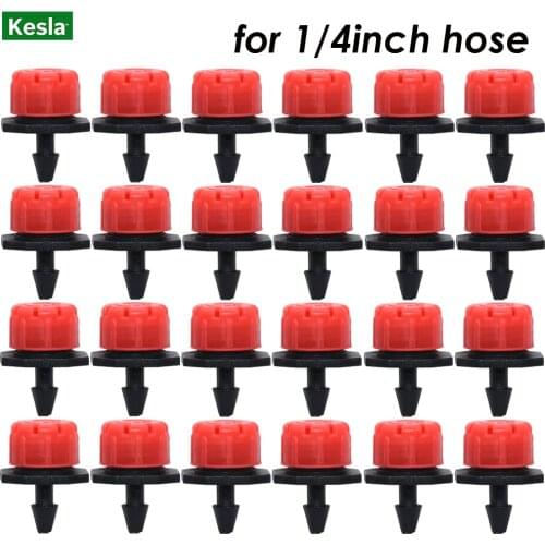 KESLA 50PCS Adjustable 1/4'' Irrigation Misting Dripper Sprinkler Head for 4/7mm Hose Drip Garden Watering Tools Greenhouse Lawn