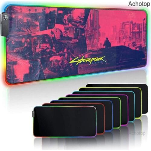 RGB Gaming Mouse Pad Computer Gamer Mousepad Cyber Large Game Rubber No-slip Mouse Mat Mause Pad PC Laptop Keyboard Desk Carpet