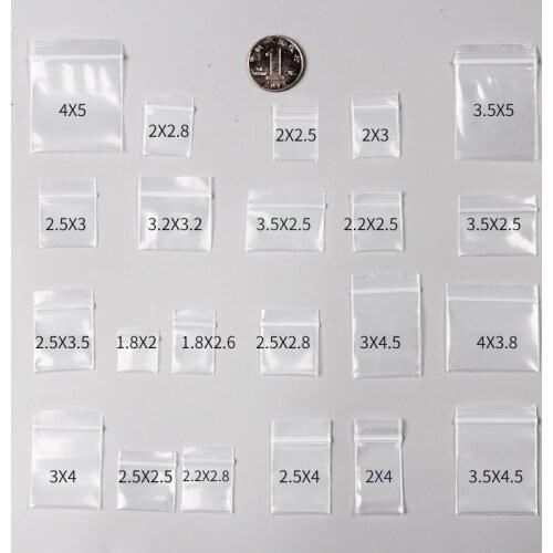 100pcs Mini Zip lock Bags Plastic Packaging Bags Small Plastic Zipper Bag Ziplock Bag Ziplock Pill Packaging Pouches More Size