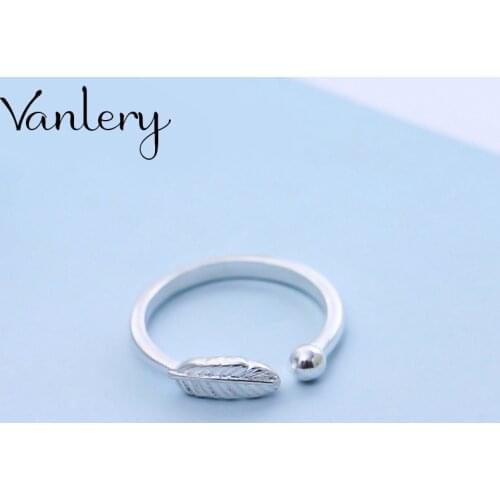 New Trendy Personality Punk Feather Rings For Women Lady Resizable Size Rings Party Jewelry Charm Gifts