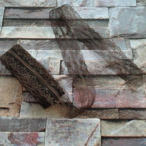 Wholesale 10 Yards 35 MM Width Coffee Bilateral Lace Ribbon For Sewing Decoration DIY jewelry Clothing Accessories