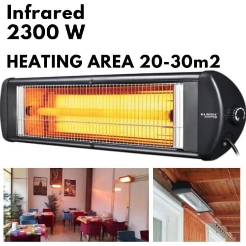 2300W-2500W Indoor / Outdoor Electric Stove Panel Wall Mounted Infrared Patio Heater with Thermostat Heating 220V Made in Turkey